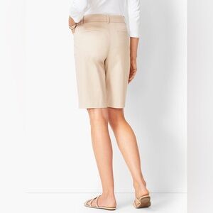 ☀️ 💜 Talbots Classic Bermuda Perfect Shorts Sz 12 Tan Stretch High Waist EUC